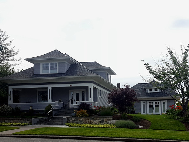 Craftsman home with a complementary detached backyard dwelling